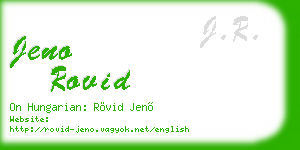 jeno rovid business card
