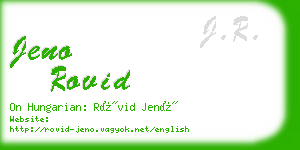 jeno rovid business card